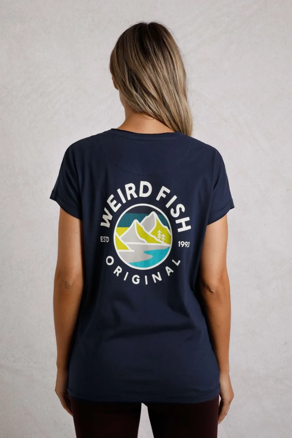 Weird Fish Tunics|Tops & T-Shirts|Summit Back Print T-Shirt Navy