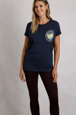 Weird Fish Tunics|Tops & T-Shirts|Summit Back Print T-Shirt Navy