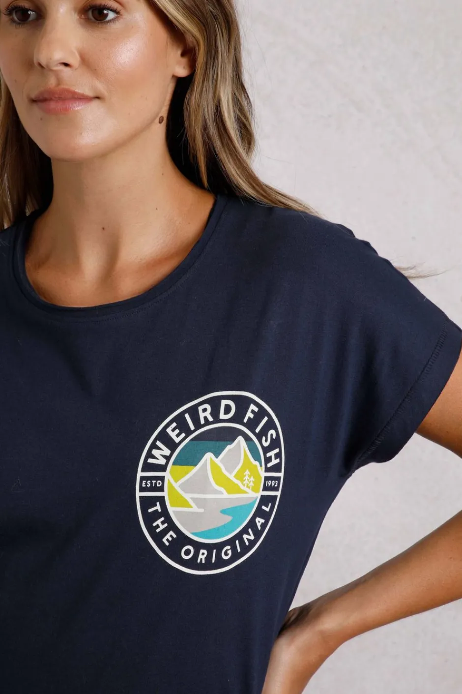 Weird Fish Tunics|Tops & T-Shirts|Summit Back Print T-Shirt Navy