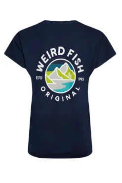 Weird Fish Tunics|Tops & T-Shirts|Summit Back Print T-Shirt Navy