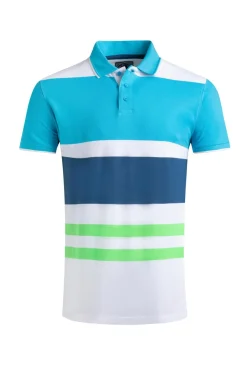 Weird Fish Polo & Rugby Shirts|Sunbury Organic Cotton Striped Pique Polo Shirt Oceano