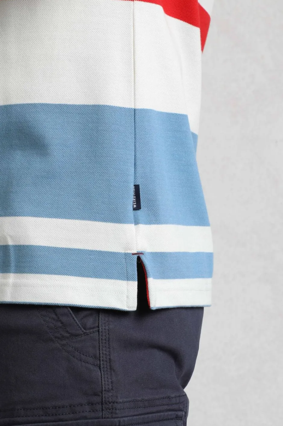 Weird Fish Polo & Rugby Shirts|Sunbury Organic Cotton Striped Pique Polo Shirt Pinot Red