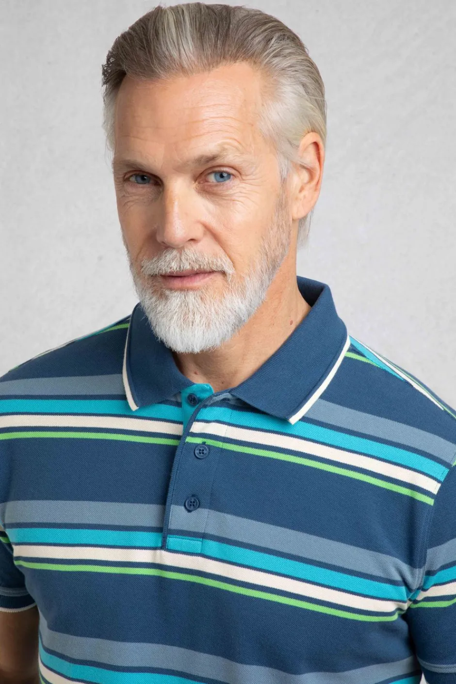 Weird Fish Polo & Rugby Shirts|Sunbury Organic Cotton Striped Pique Polo Shirt Ensign Blue