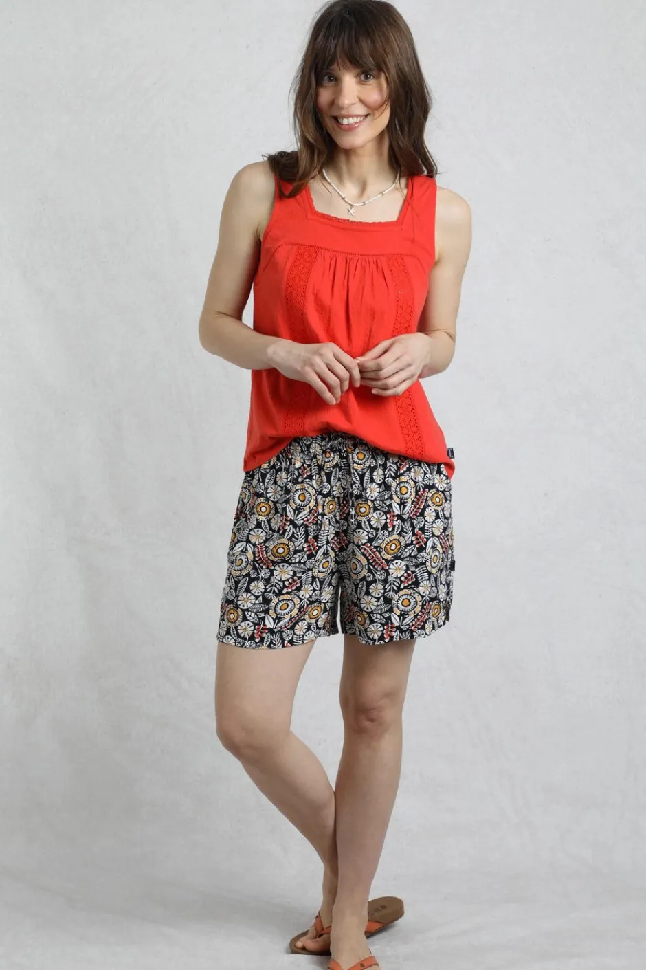 Weird Fish Shorts|Sundance Eco Viscose Printed Shorts Navy