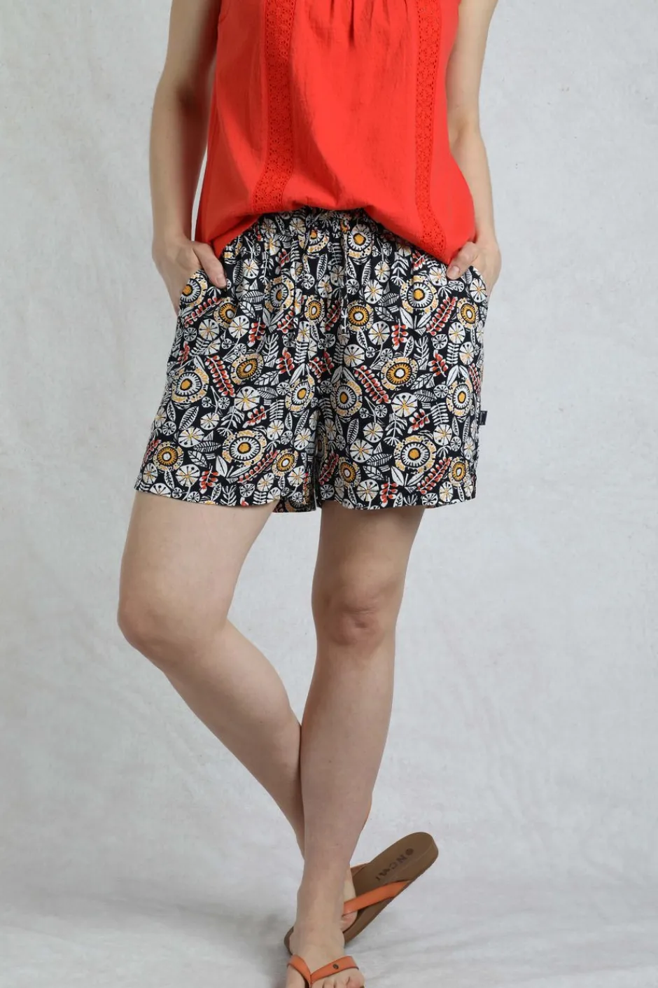 Weird Fish Shorts|Sundance Eco Viscose Printed Shorts Navy