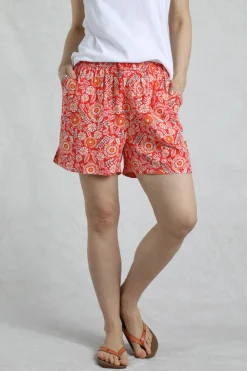 Weird Fish Shorts|Sundance Eco Viscose Printed Shorts Tango Red