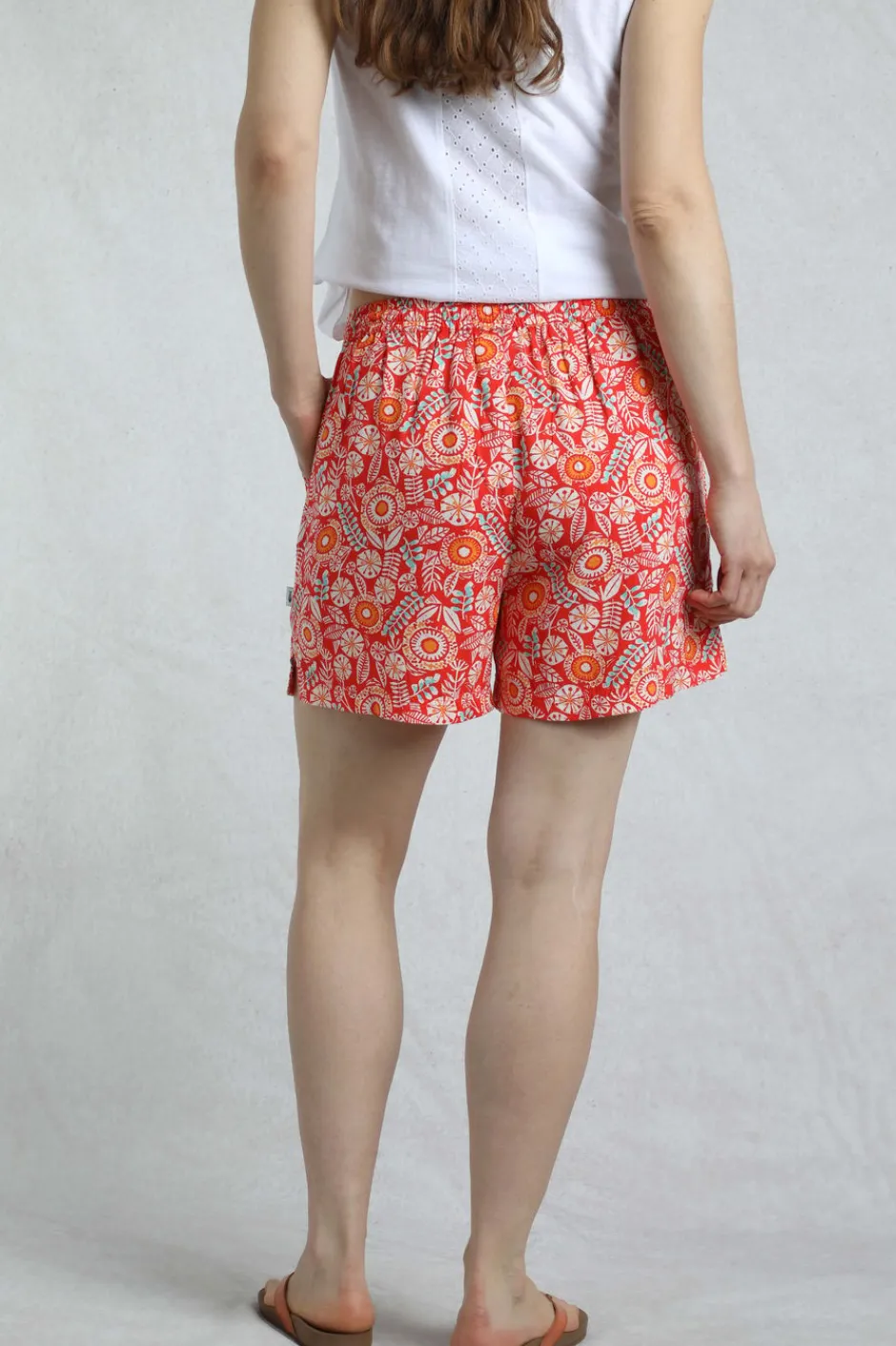Weird Fish Shorts|Sundance Eco Viscose Printed Shorts Tango Red