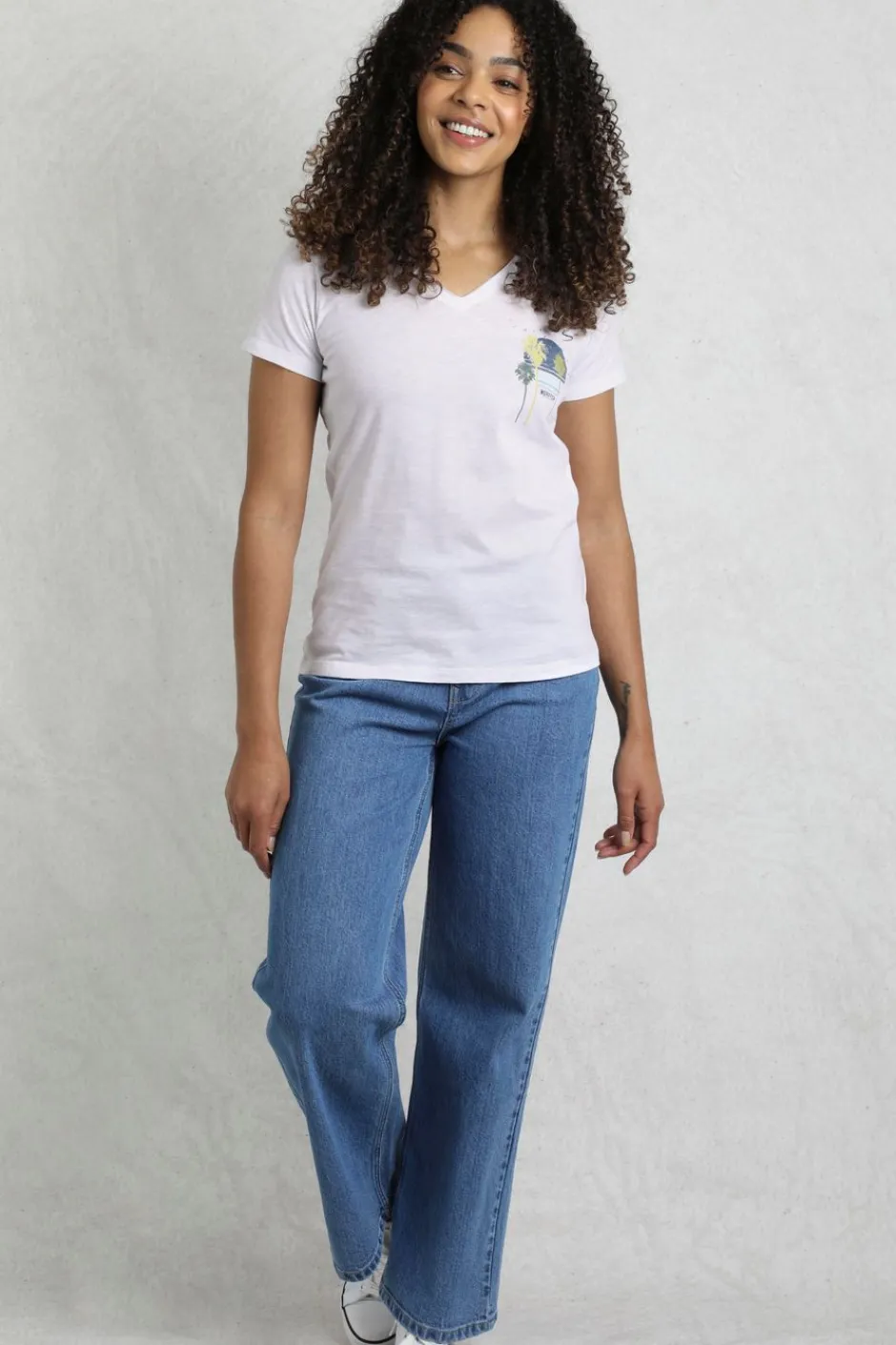 Weird Fish Tunics|Tops & T-Shirts|Sunset Palm Organic Cotton Graphic T-Shirt White