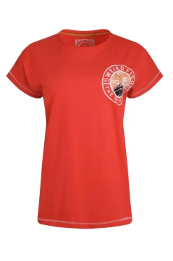 Weird Fish Tunics|Tops & T-Shirts|Sunset Summit Back Print Organic Cotton Graphic T-Shirt Tango Red