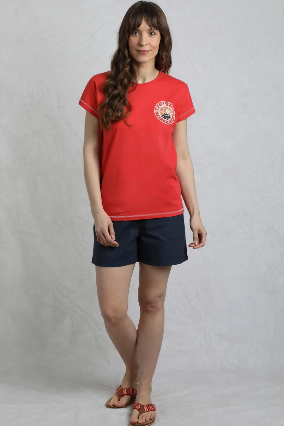 Weird Fish Tunics|Tops & T-Shirts|Sunset Summit Back Print Organic Cotton Graphic T-Shirt Tango Red