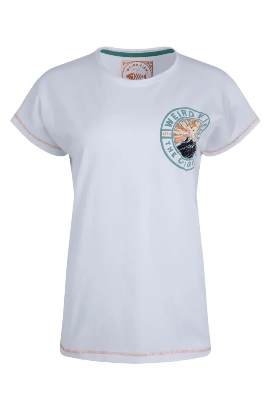 Weird Fish Tunics|Tops & T-Shirts|Sunset Summit Back Print Organic Cotton Graphic T-Shirt White