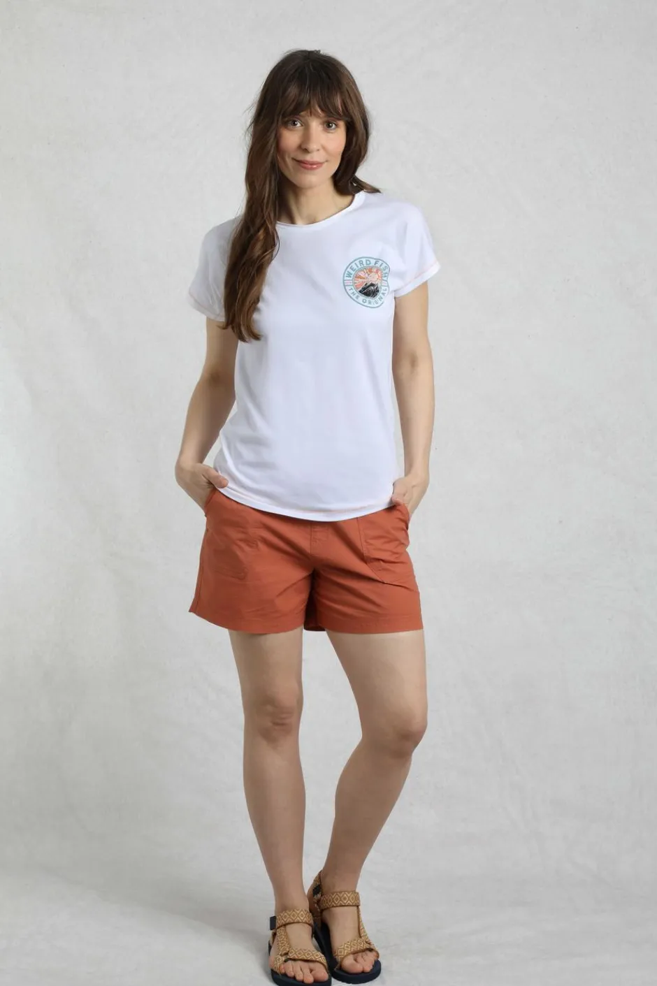 Weird Fish Tunics|Tops & T-Shirts|Sunset Summit Back Print Organic Cotton Graphic T-Shirt White
