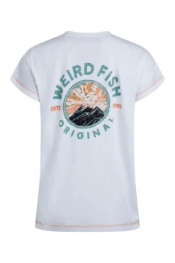 Weird Fish Tunics|Tops & T-Shirts|Sunset Summit Back Print Organic Cotton Graphic T-Shirt White