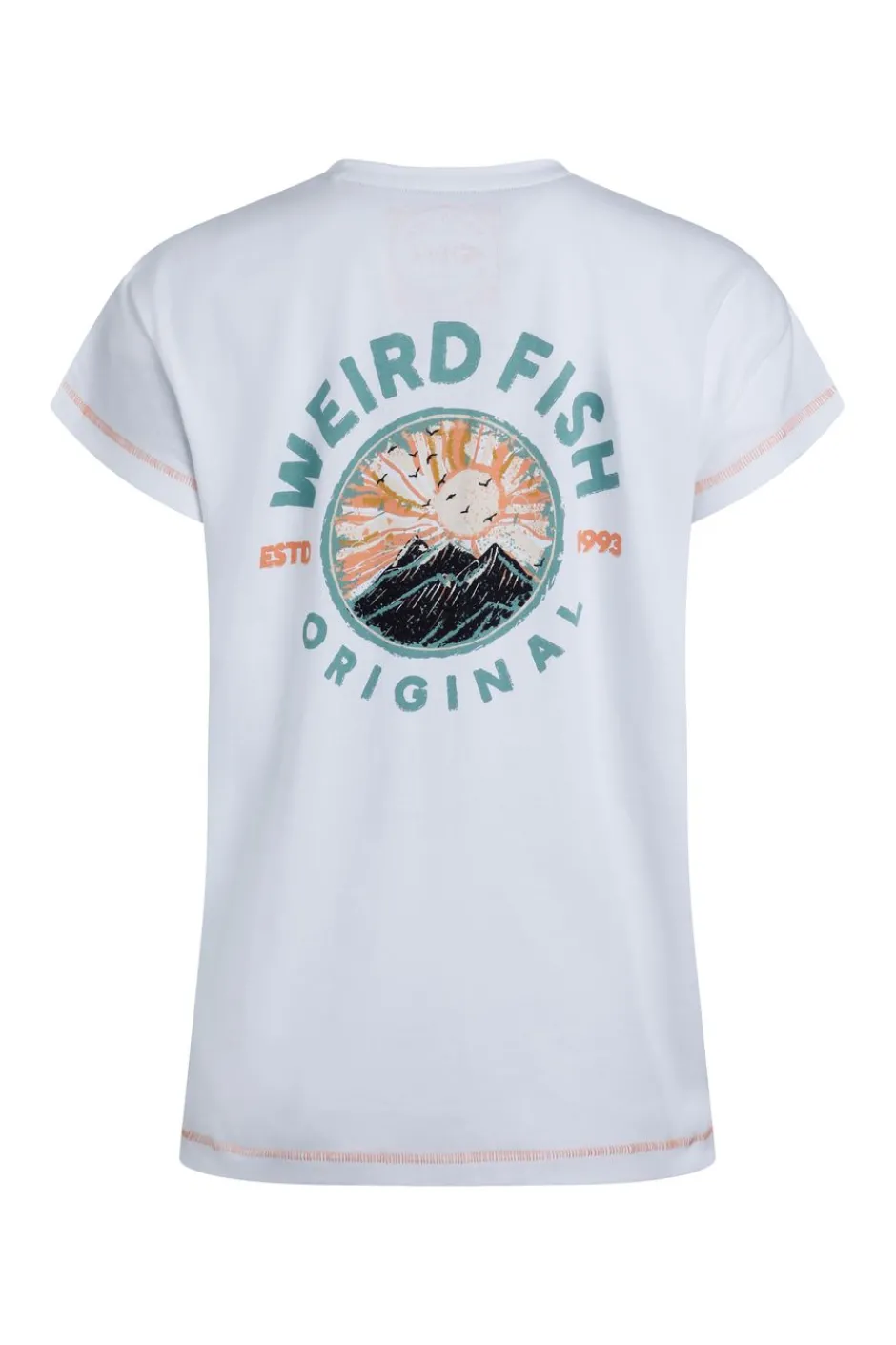 Weird Fish Tunics|Tops & T-Shirts|Sunset Summit Back Print Organic Cotton Graphic T-Shirt White