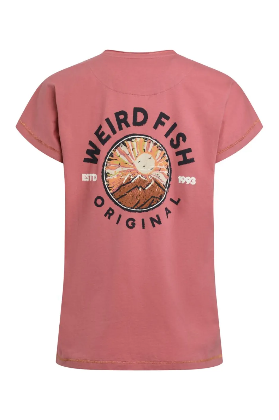 Weird Fish Tunics|Tops & T-Shirts|Sunset Summit Back Print Organic Cotton Graphic T-Shirt Rosewood