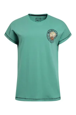 Weird Fish Tunics|Tops & T-Shirts|Sunset Summit Back Print Organic Cotton Graphic T-Shirt Dark Jade