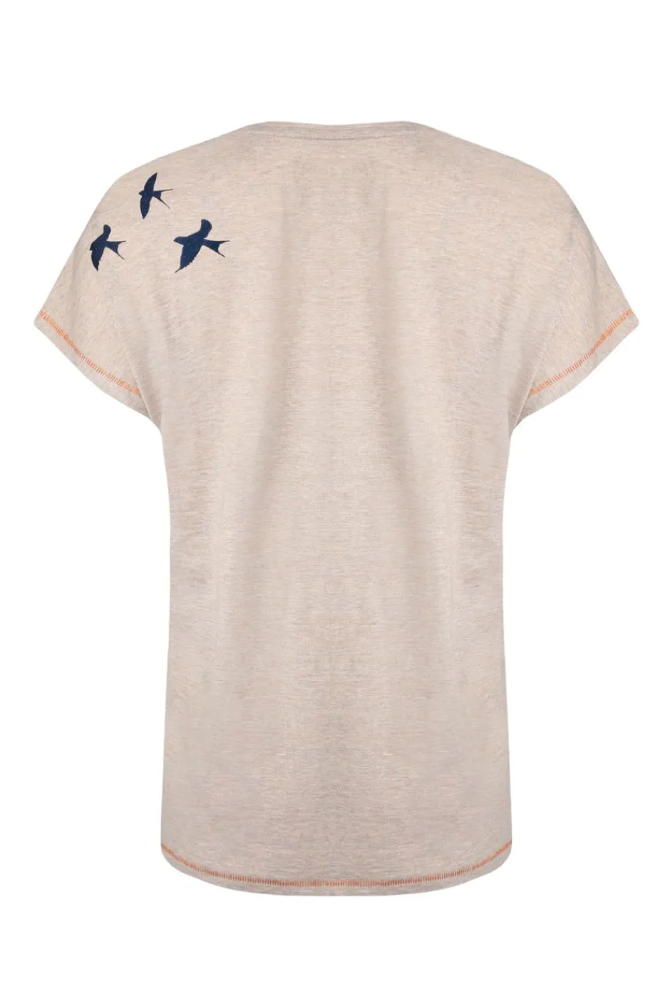Weird Fish Tunics|Tops & T-Shirts|Swirling Swallows Organic Cotton Printed T-Shirt Sand Dune