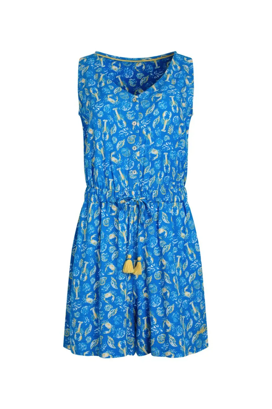Weird Fish Dresses|Leggings|Taka LivaEco™ Printed Viscose Playsuit Adriatic Blue