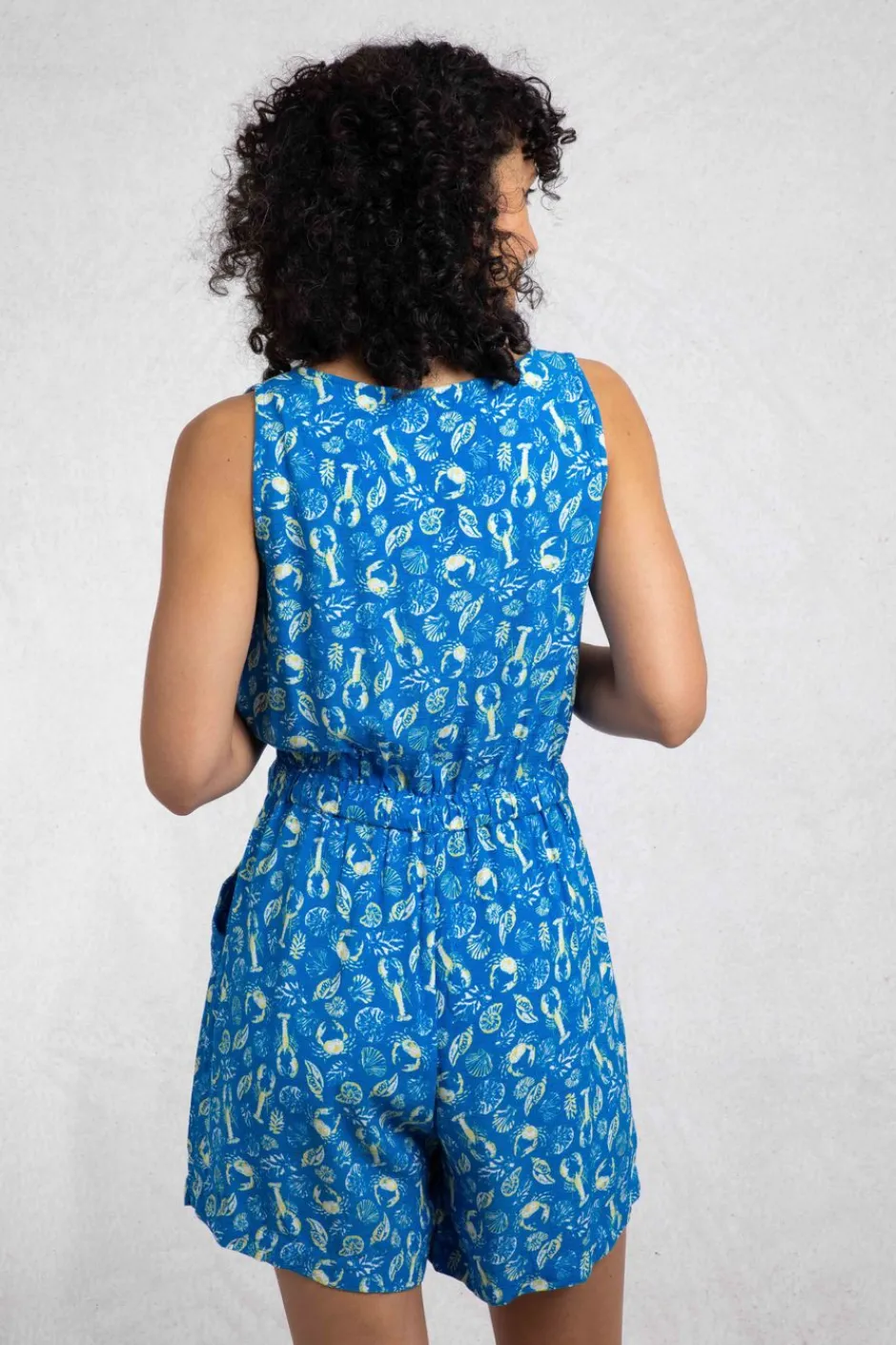 Weird Fish Dresses|Leggings|Taka LivaEco™ Printed Viscose Playsuit Adriatic Blue