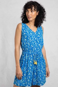 Weird Fish Dresses|Leggings|Taka LivaEco™ Printed Viscose Playsuit Adriatic Blue