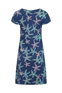 Weird Fish Dresses|Tallahassee Organic Jersey Dress Blue