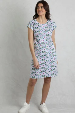 Weird Fish Dresses|Tallahassee Organic Jersey Dress Washed Blue