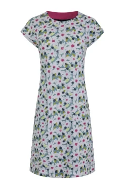 Weird Fish Dresses|Tallahassee Organic Jersey Dress Washed Blue