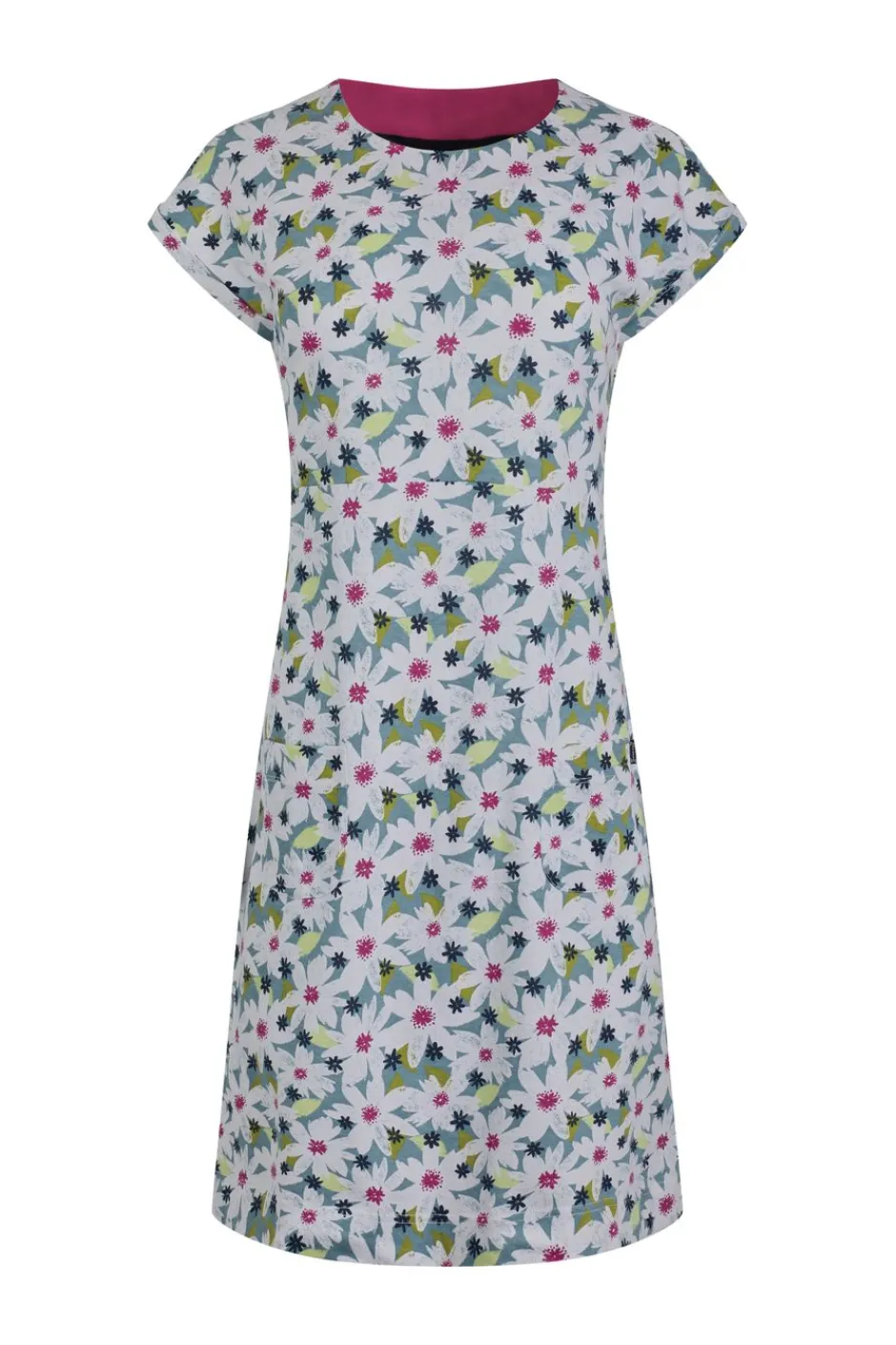 Weird Fish Dresses|Tallahassee Organic Jersey Dress Washed Blue