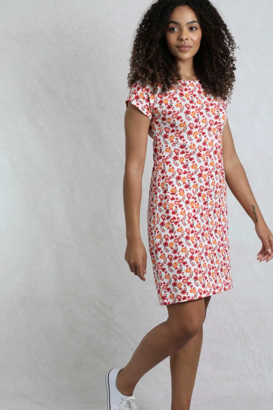 Weird Fish Dresses|Tallahassee Organic Jersey Dress Apricot