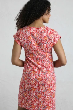 Weird Fish Dresses|Tallahassee Organic Jersey Dress Tango Red