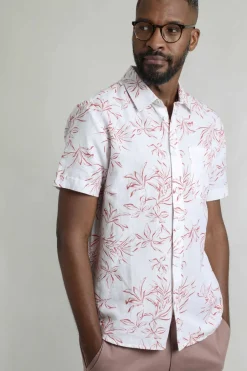 Weird Fish Shirts|Linen|Tarim Linen Rich Hawaiian Shirt Red