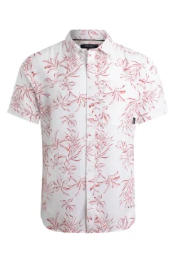 Weird Fish Shirts|Linen|Tarim Linen Rich Hawaiian Shirt Red