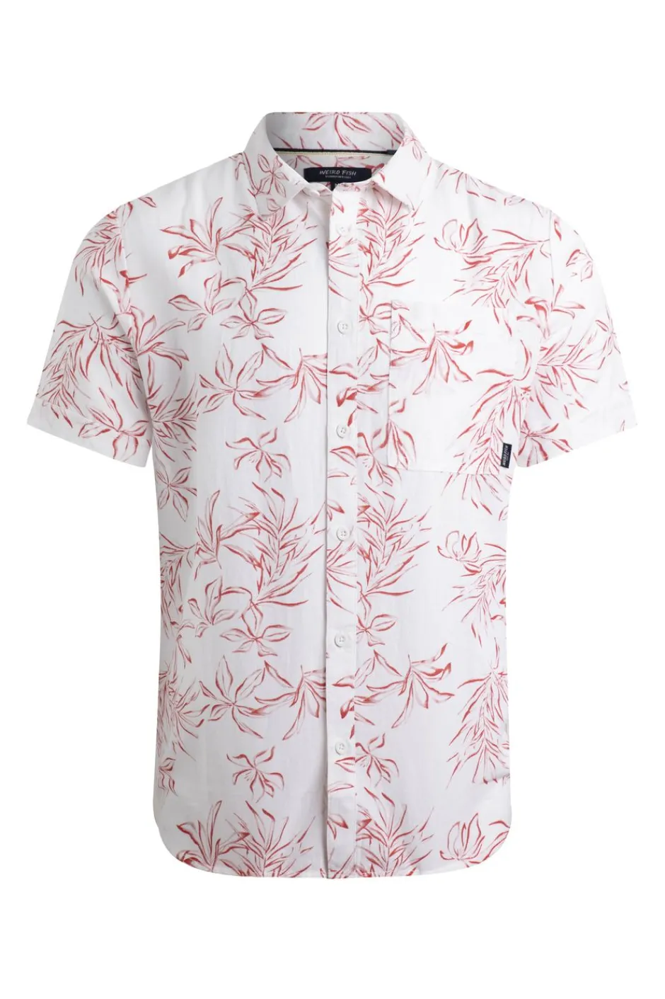 Weird Fish Shirts|Linen|Tarim Linen Rich Hawaiian Shirt Red