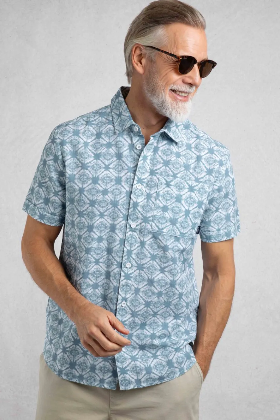 Weird Fish Shirts|Linen|Tarim Linen Rich Hawaiian Shirt Faded Denim
