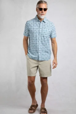 Weird Fish Shirts|Linen|Tarim Linen Rich Hawaiian Shirt Faded Denim
