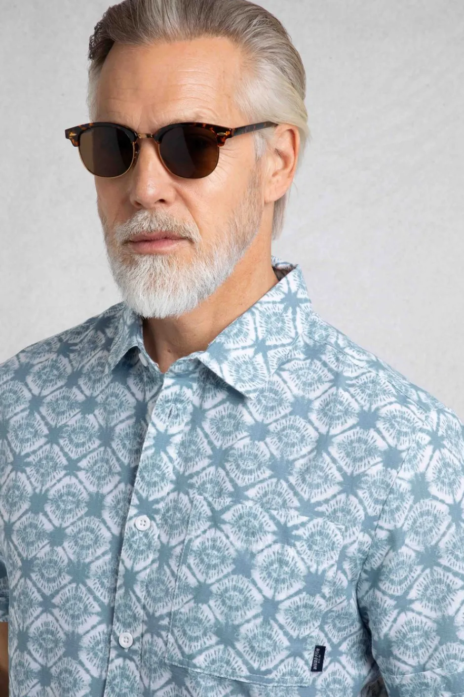 Weird Fish Shirts|Linen|Tarim Linen Rich Hawaiian Shirt Faded Denim