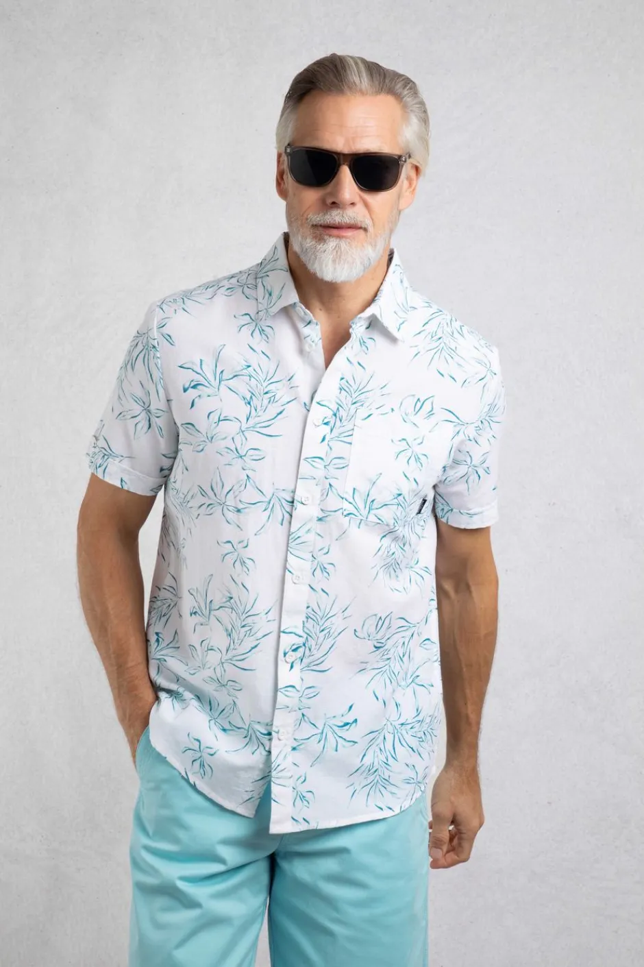 Weird Fish Shirts|Linen|Tarim Linen Rich Hawaiian Shirt Blue