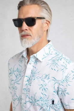 Weird Fish Shirts|Linen|Tarim Linen Rich Hawaiian Shirt Blue