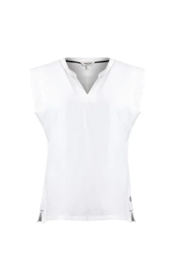Weird Fish Tunics|Tops & T-Shirts|Tassie Scalloped Edge Linen Rich Vest White