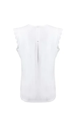 Weird Fish Tunics|Tops & T-Shirts|Tassie Scalloped Edge Linen Rich Vest White