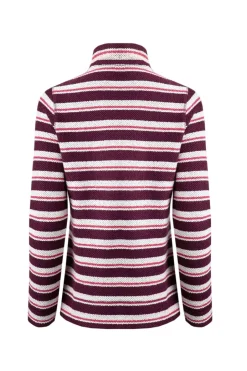 Weird Fish Jumpers & Cardigans|Knitwear|Tatiana 1/4 Zip Stripe Kierra Eco Macaroni Knit Mulled Wine