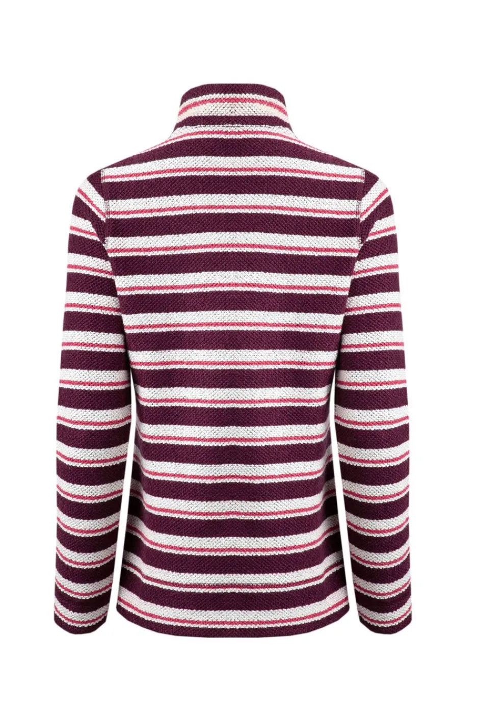 Weird Fish Jumpers & Cardigans|Knitwear|Tatiana 1/4 Zip Stripe Kierra Eco Macaroni Knit Mulled Wine