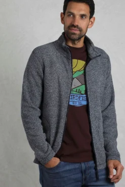 Weird Fish Fleece|Thames Eco Full Zip Snow Marl Fleece Navy
