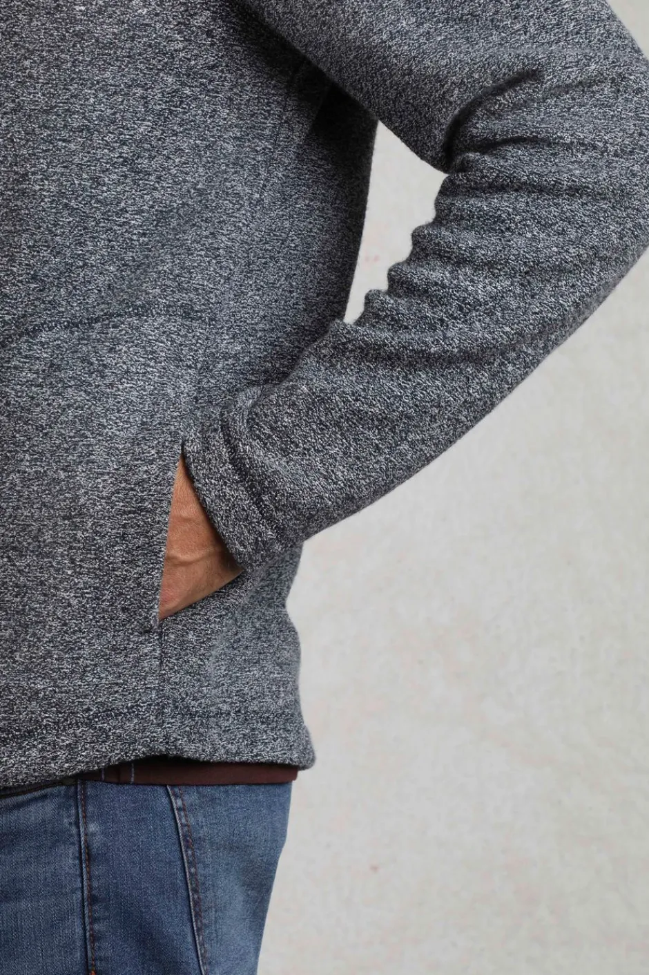 Weird Fish Fleece|Thames Eco Full Zip Snow Marl Fleece Navy