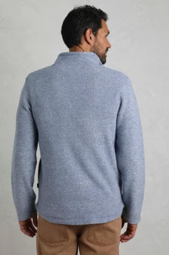 Weird Fish Fleece|Thames Eco Full Zip Snow Marl Fleece Mid Blue
