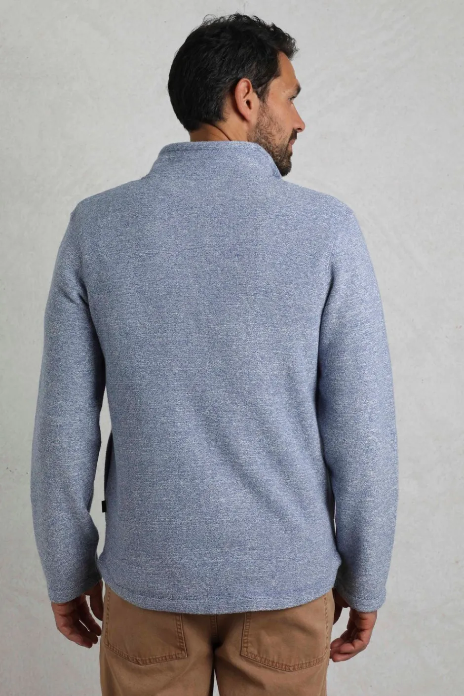 Weird Fish Fleece|Thames Eco Full Zip Snow Marl Fleece Mid Blue