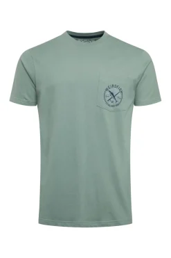 Weird Fish T-Shirts|Tidal Organic Cotton Branded Pocket T-Shirt Dusty Teal