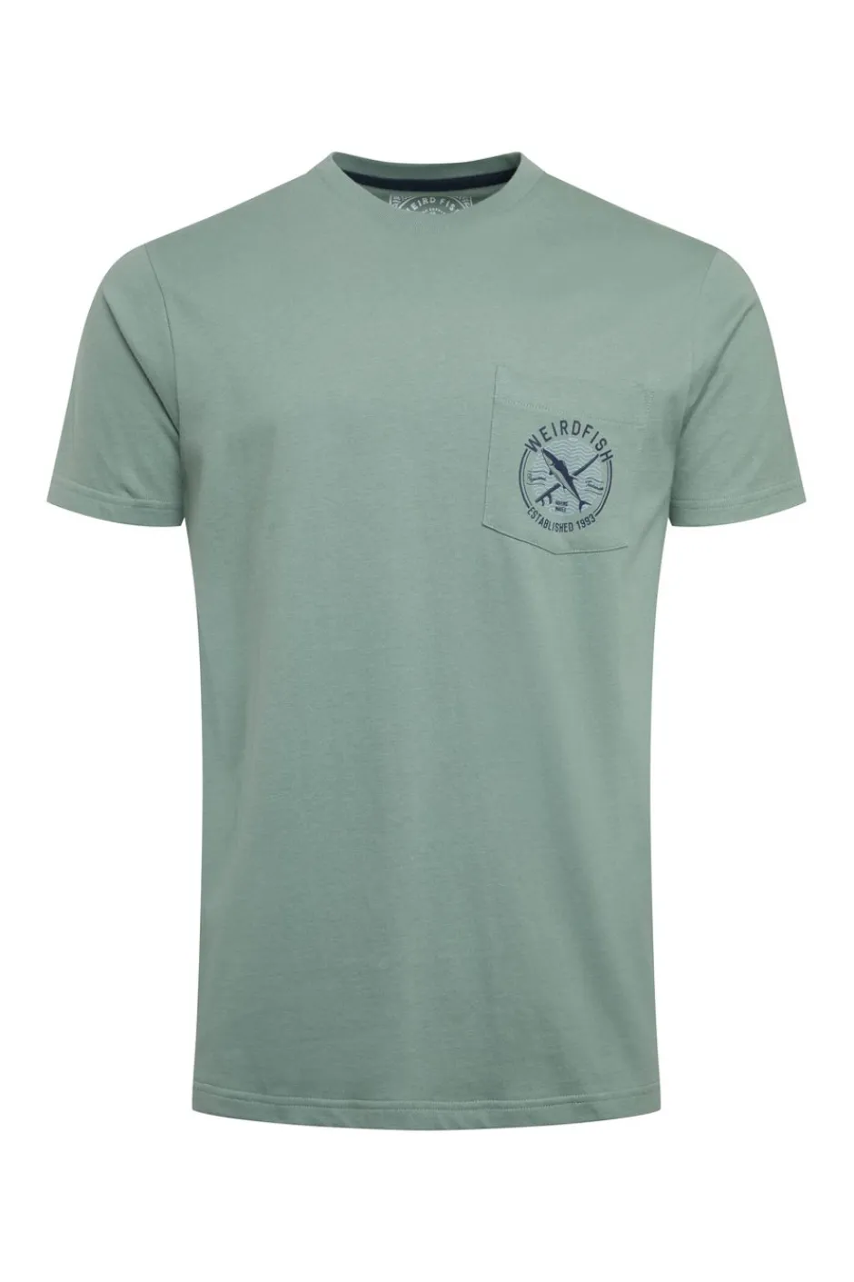 Weird Fish T-Shirts|Tidal Organic Cotton Branded Pocket T-Shirt Dusty Teal