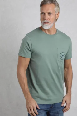 Weird Fish T-Shirts|Tidal Organic Cotton Branded Pocket T-Shirt Dusty Teal
