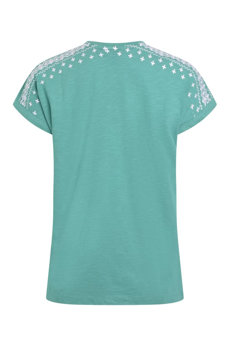 Weird Fish Tunics|Tops & T-Shirts|Tildare Organic Cotton Embroidered T-Shirt Viridis